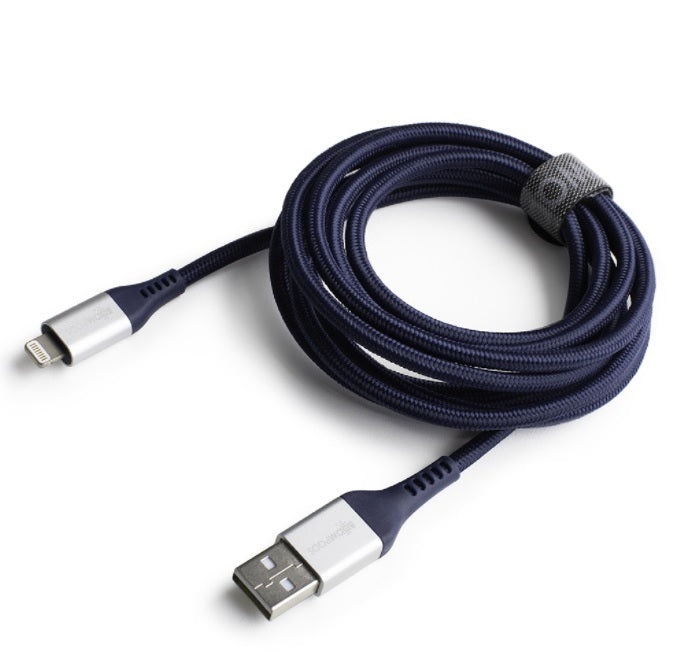 Плетен кабел 2М Lightning To USB Cable Blue